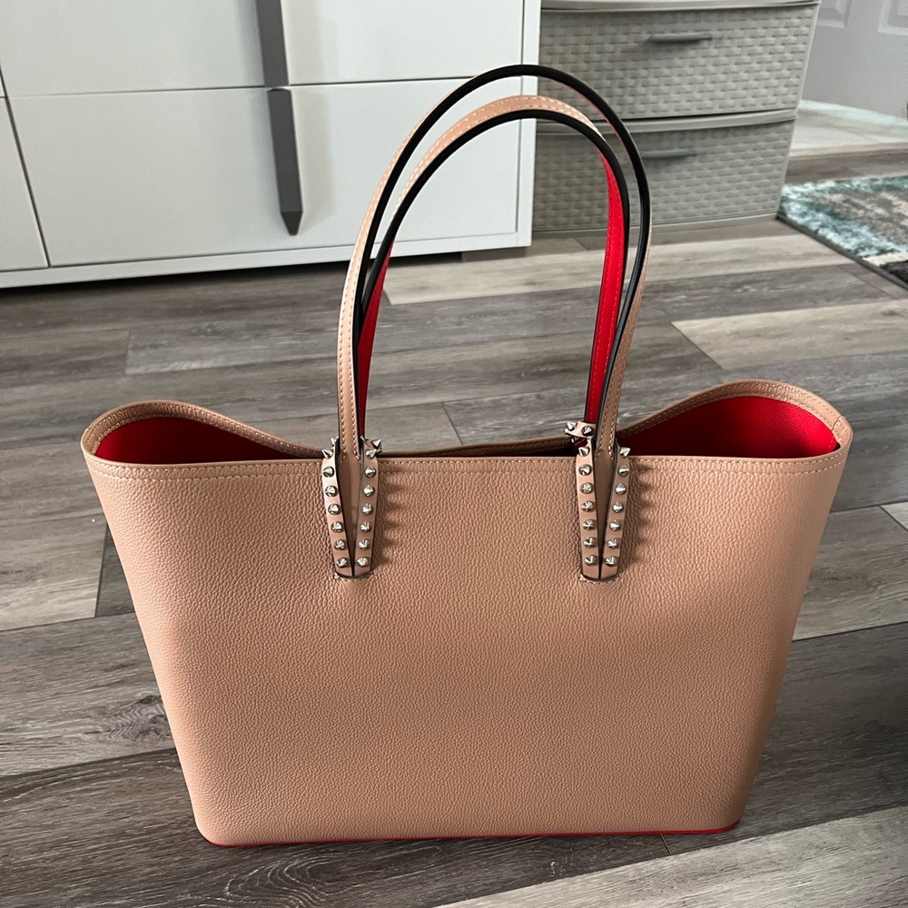 Christian Louboutin Beige Tote with Red Interior